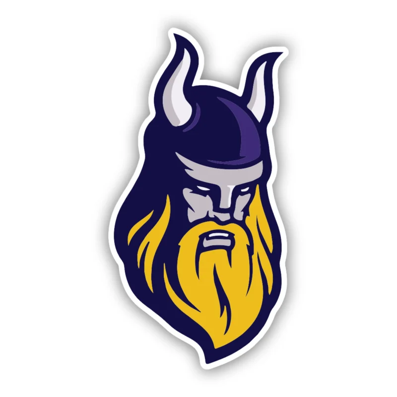 Minnesota Vikings - Purple and Yellow Viking Head - Temporary Tattoo