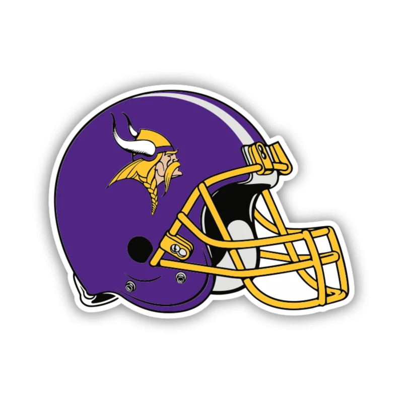 Minnesota Vikings - Purple Helmet with Stripe - Iron On DTF Transfer - Custom Size
