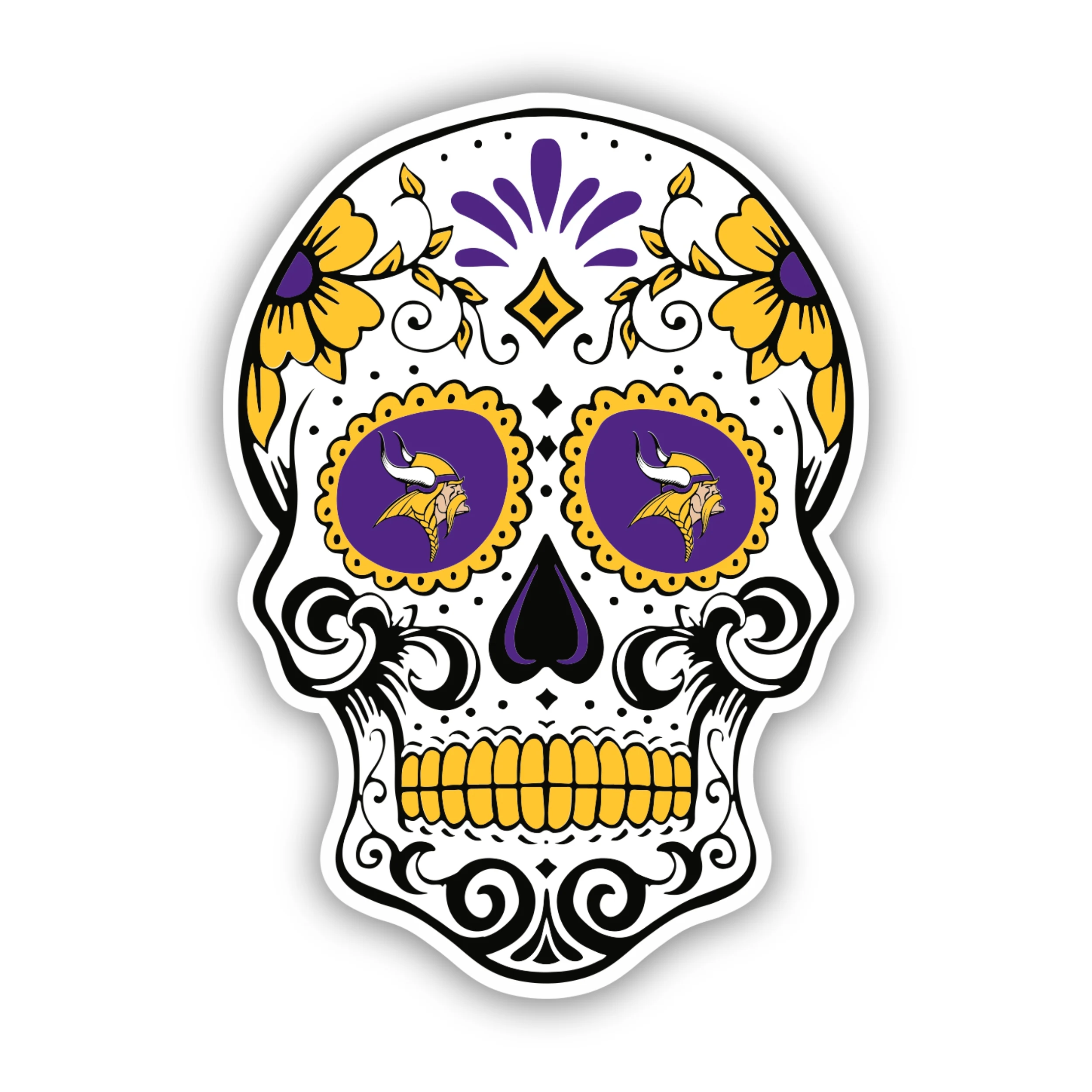 Minnesota Vikings - Skull - Temporary Tattoo