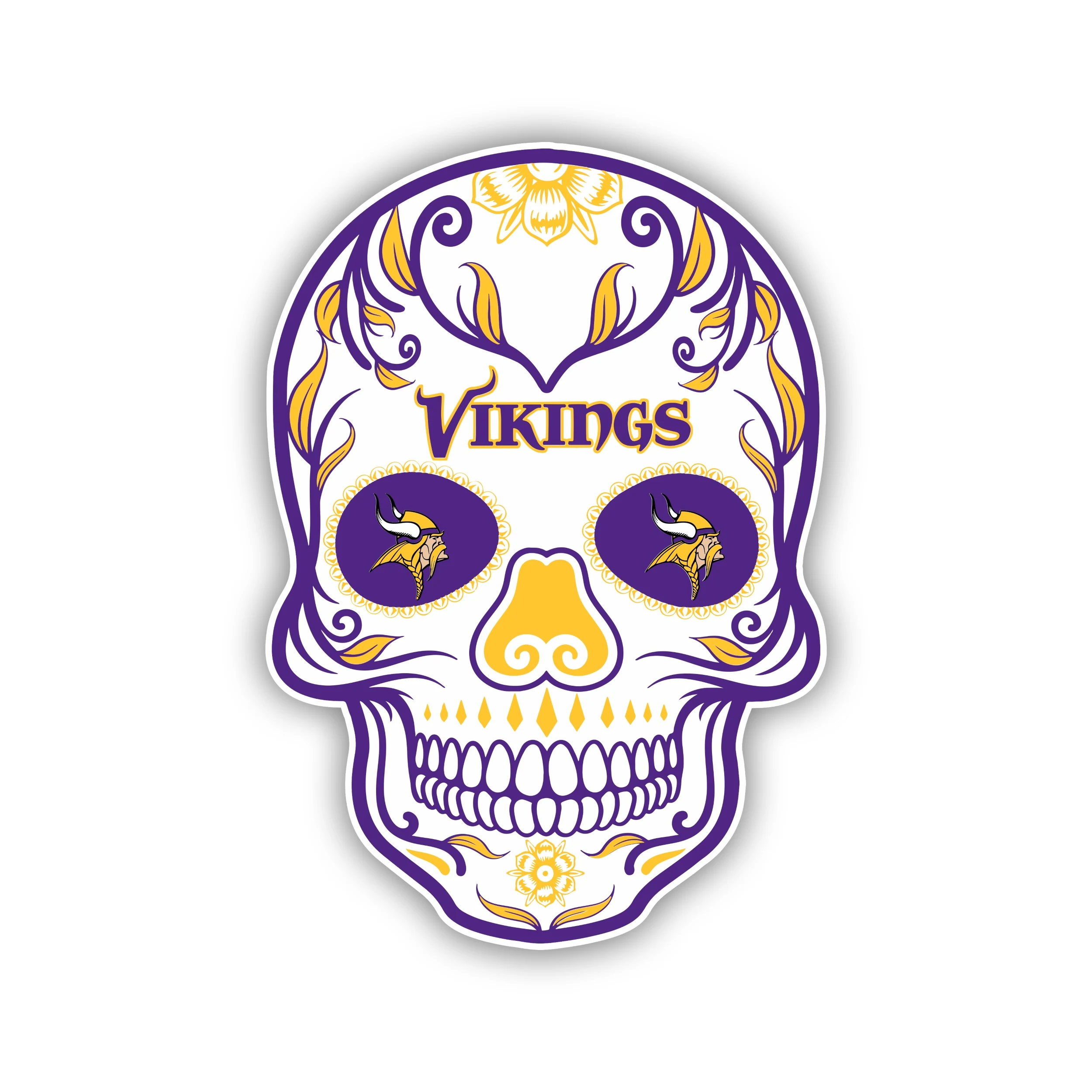 Minnesota Vikings - Sugar Skull - Temporary Tattoo