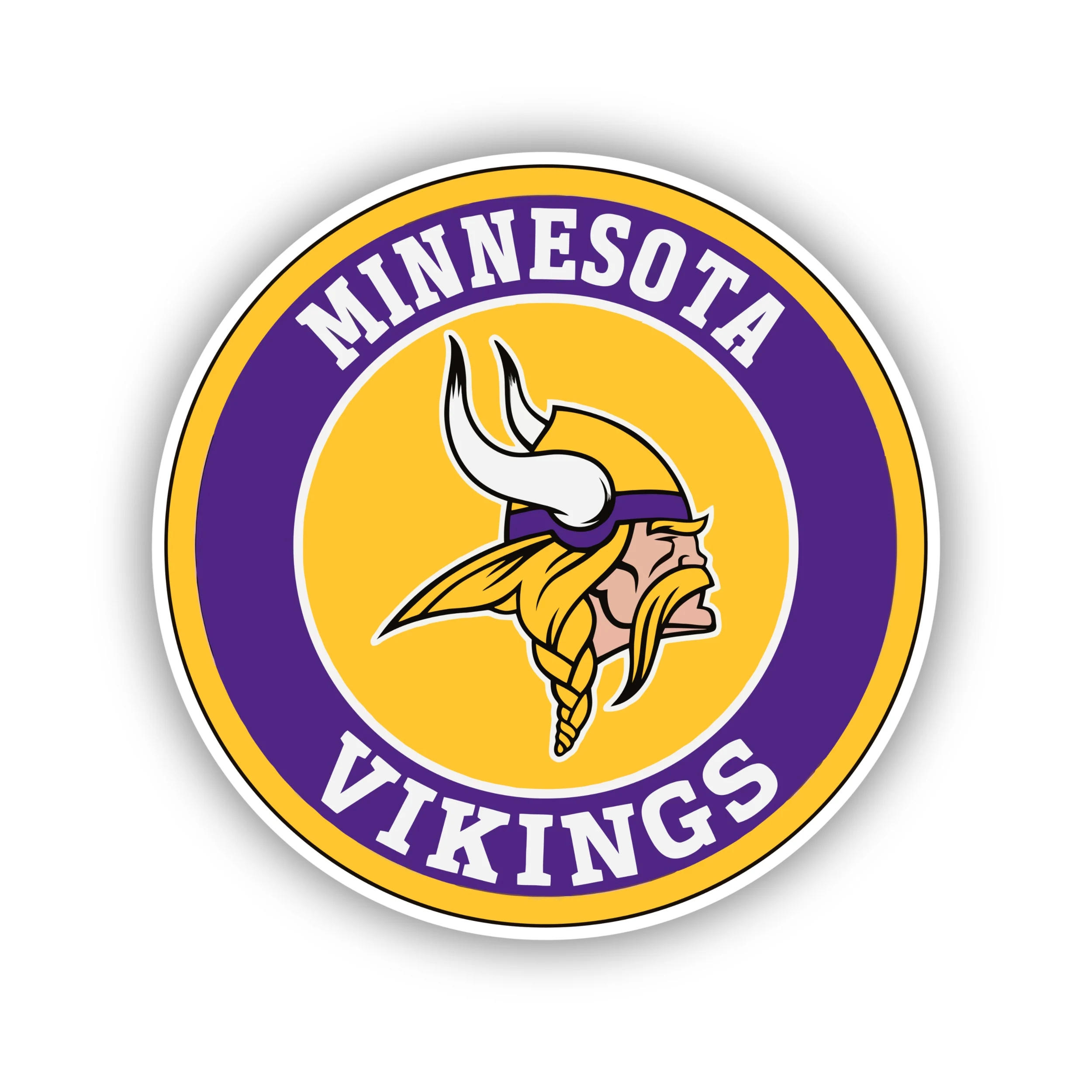 Minnesota Vikings - Yellow and Purple Circle - Iron On DTF Transfer - Custom Size