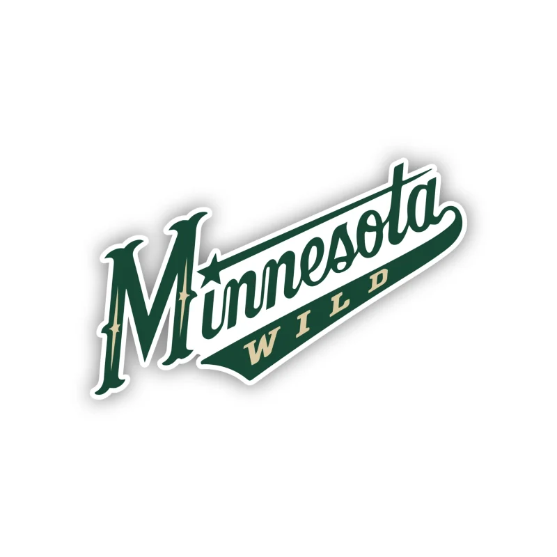 Minnesota Wild - Slanted Green Name - Iron On DTF Transfer - Custom Size