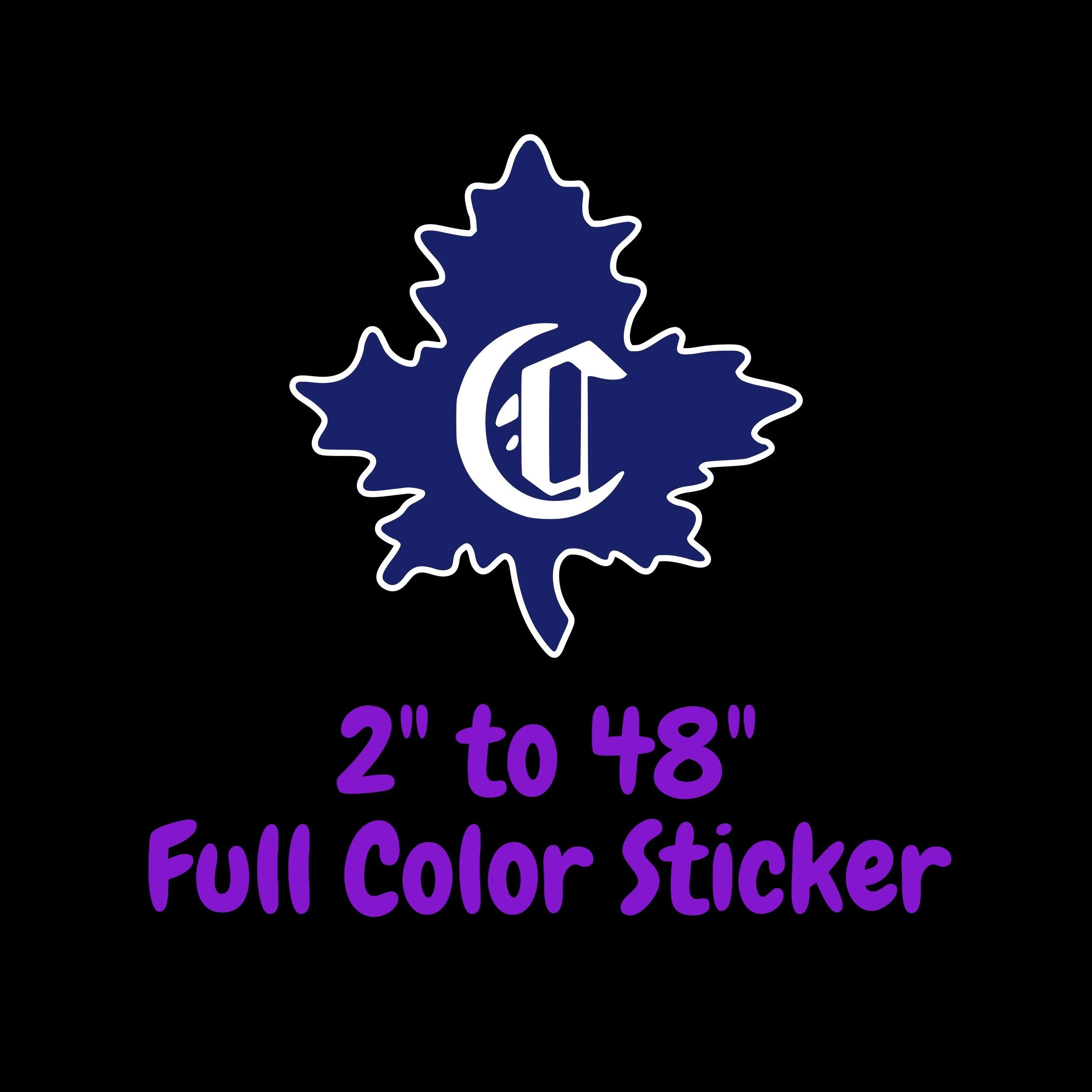 Montreal Canadiens - Blue Leaf With C - Full Color Vinyl Sticker - Custom Size