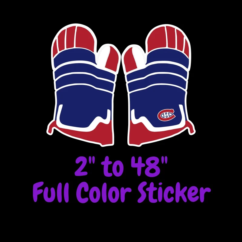 Montreal Canadiens - Mittens - Full Color Vinyl Sticker - Custom Size