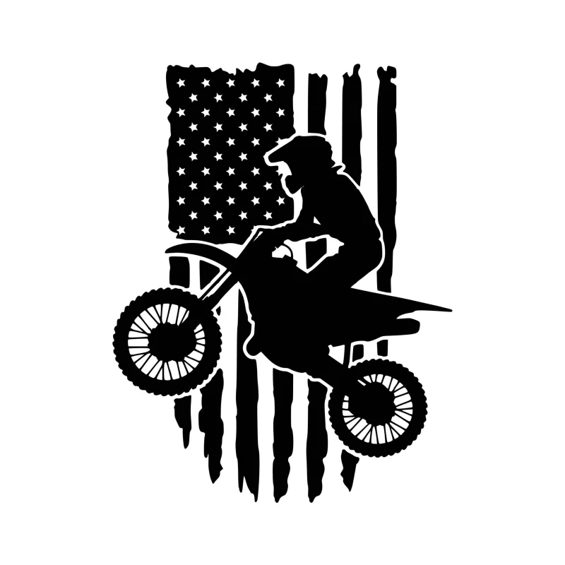 Motocross Flag Vinyl Decal-Custom Size