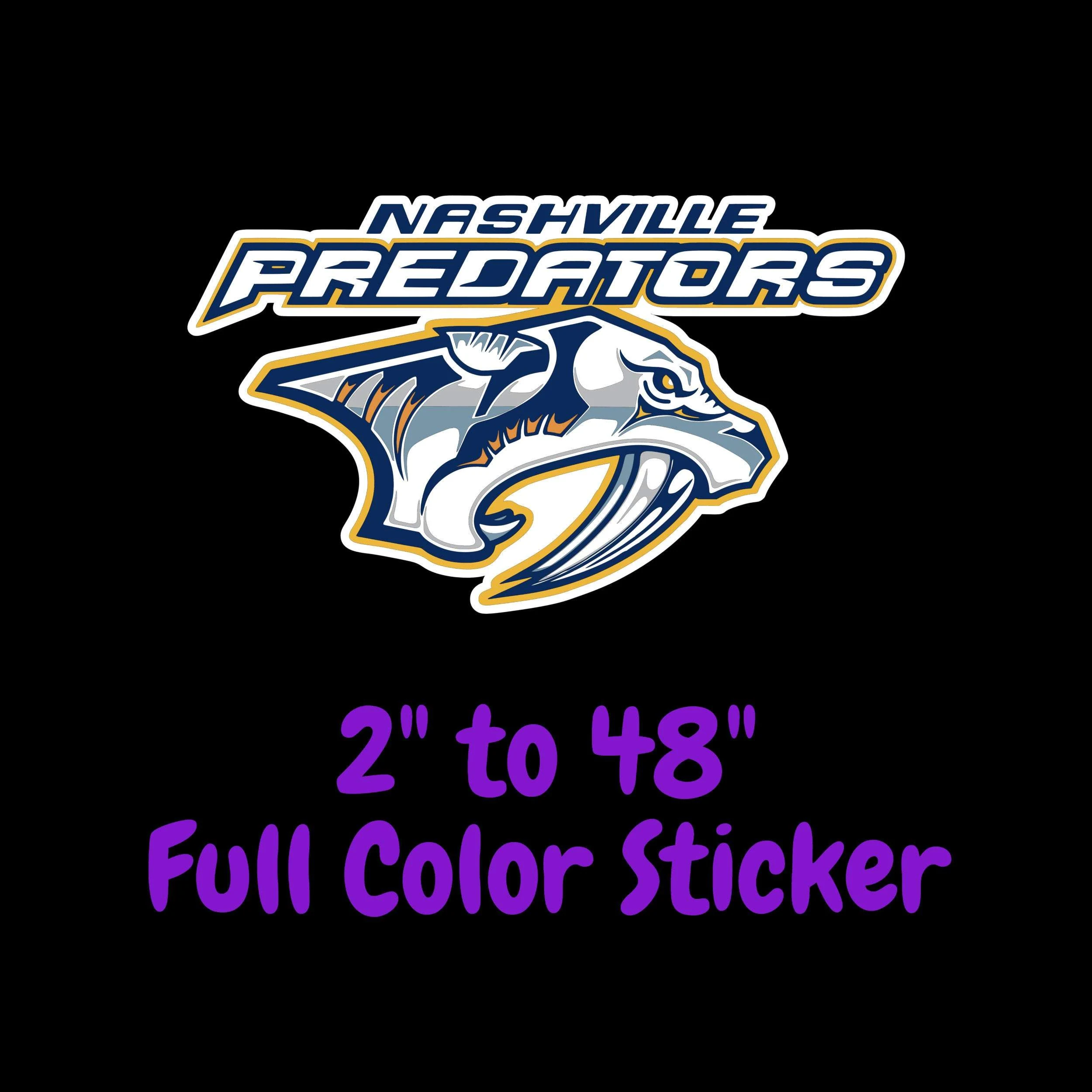 Nashville Predators - Tiger With Name Above - Full Color Vinyl Sticker - Custom Size