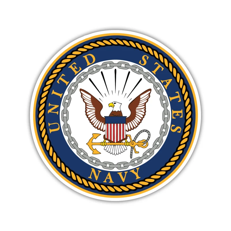 Navy - Circle Logo - Iron On DTF Transfer - Custom Size