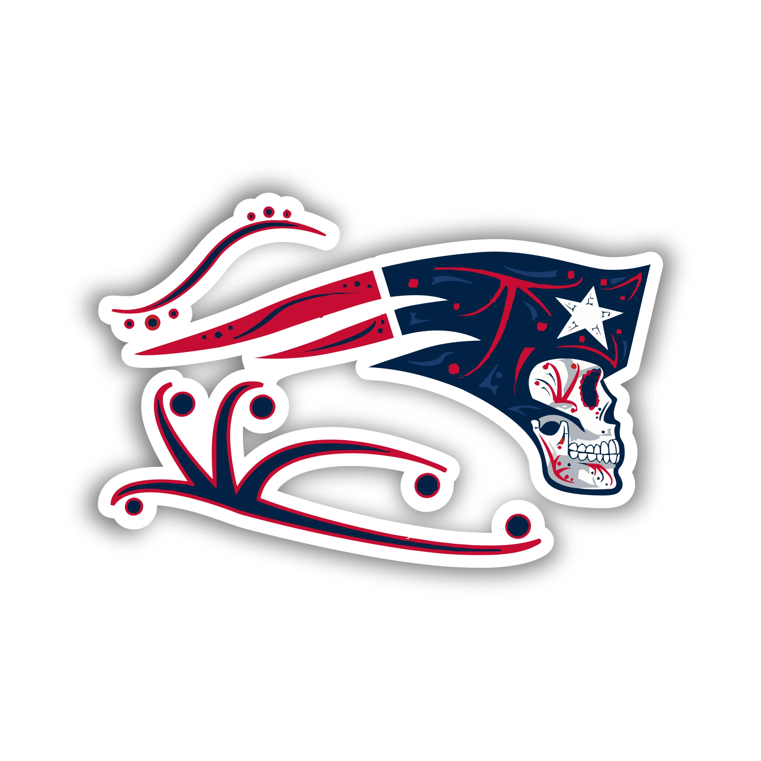 New England Patriots Full Color Vinyl Sticker - Custom Size