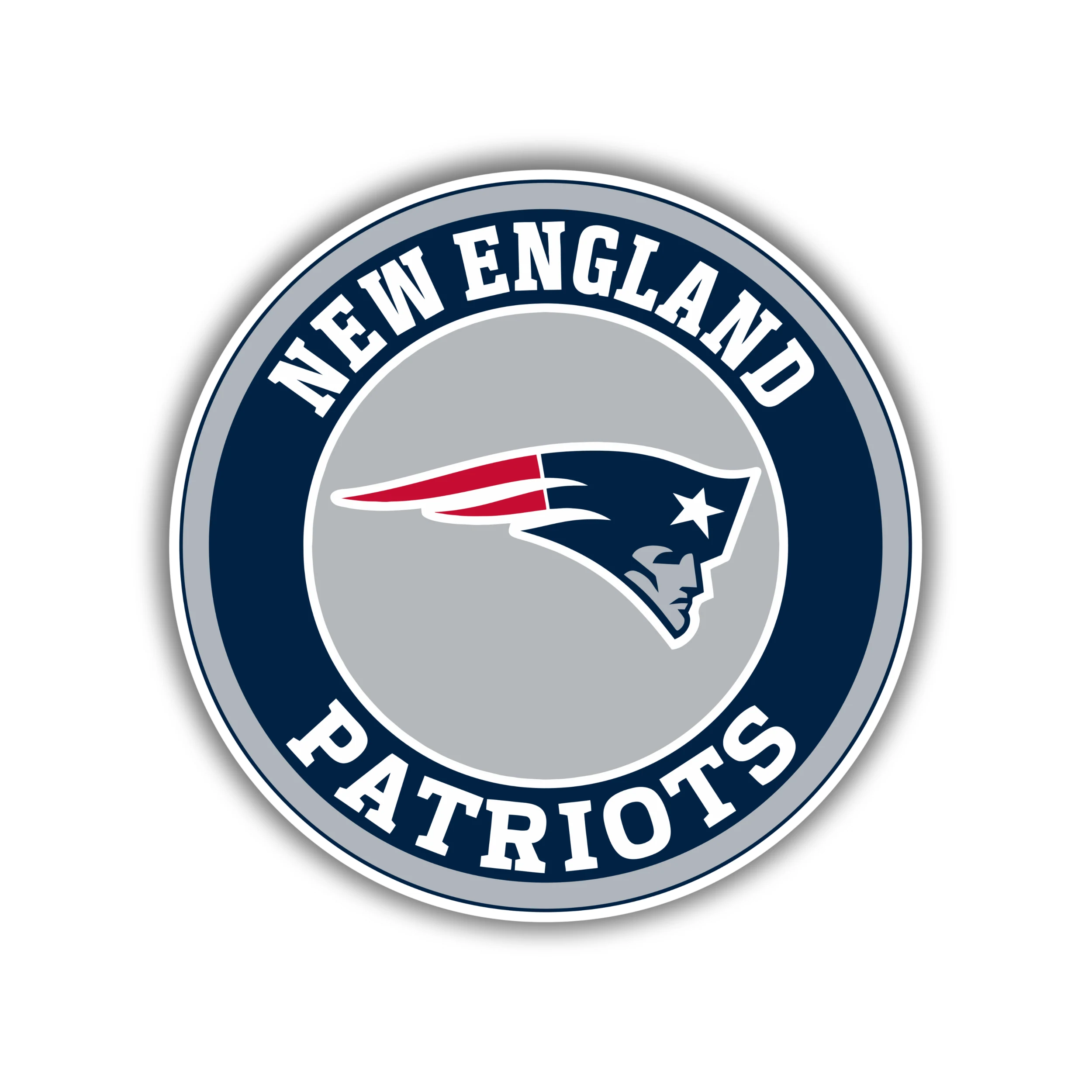 New England Patriots - Gray Circle - Iron On DTF Transfer - Custom Size
