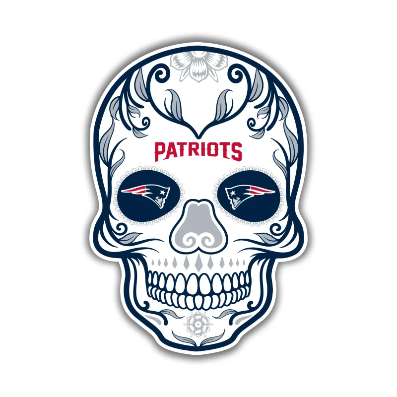 New England Patriots - Sugar Skull - Iron On DTF Transfer - Custom Size