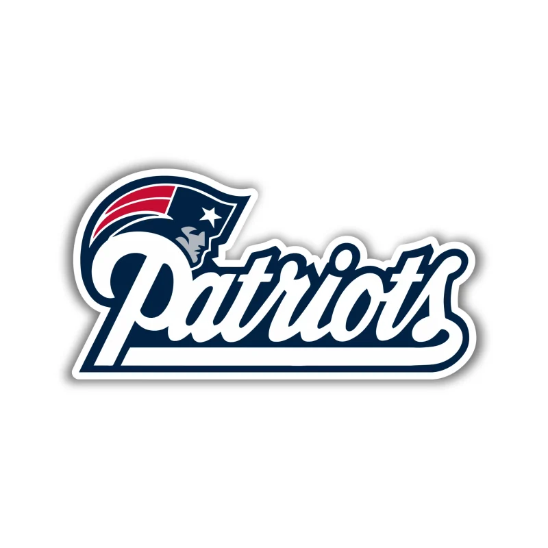 New England Patriots - White and Blue Lettering - Iron On DTF Transfer - Custom Size