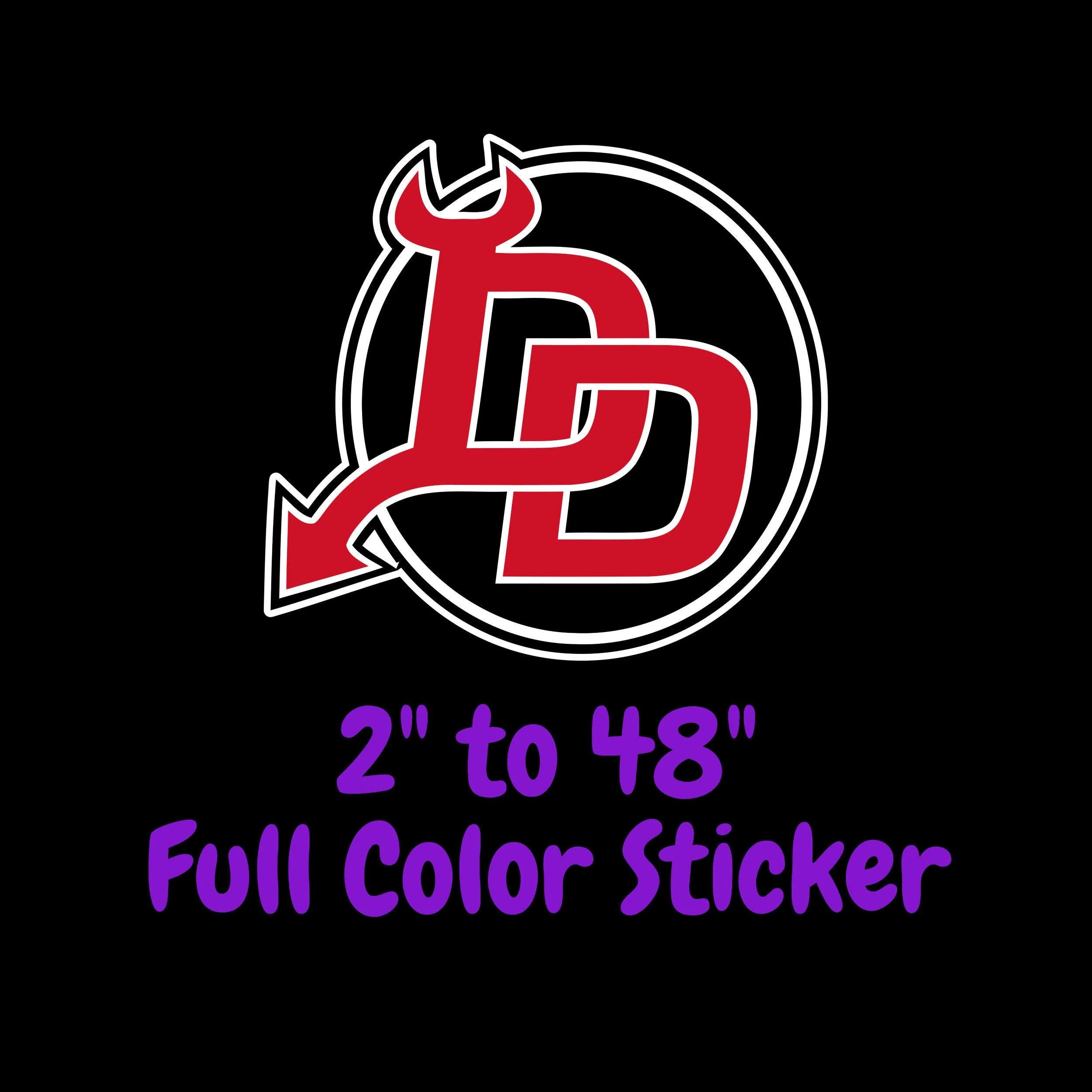 New Jersey Devils - Black Circle With 2 D - Full Color Vinyl Sticker - Custom Size