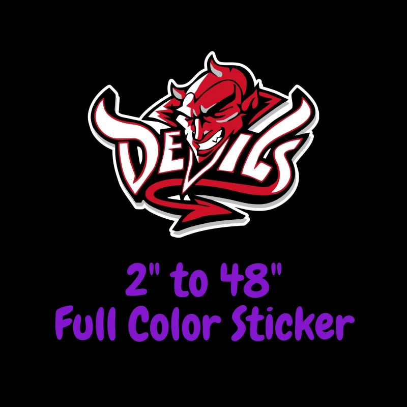 New Jersey Devils - Devils - Full Color Vinyl Sticker - Custom Size