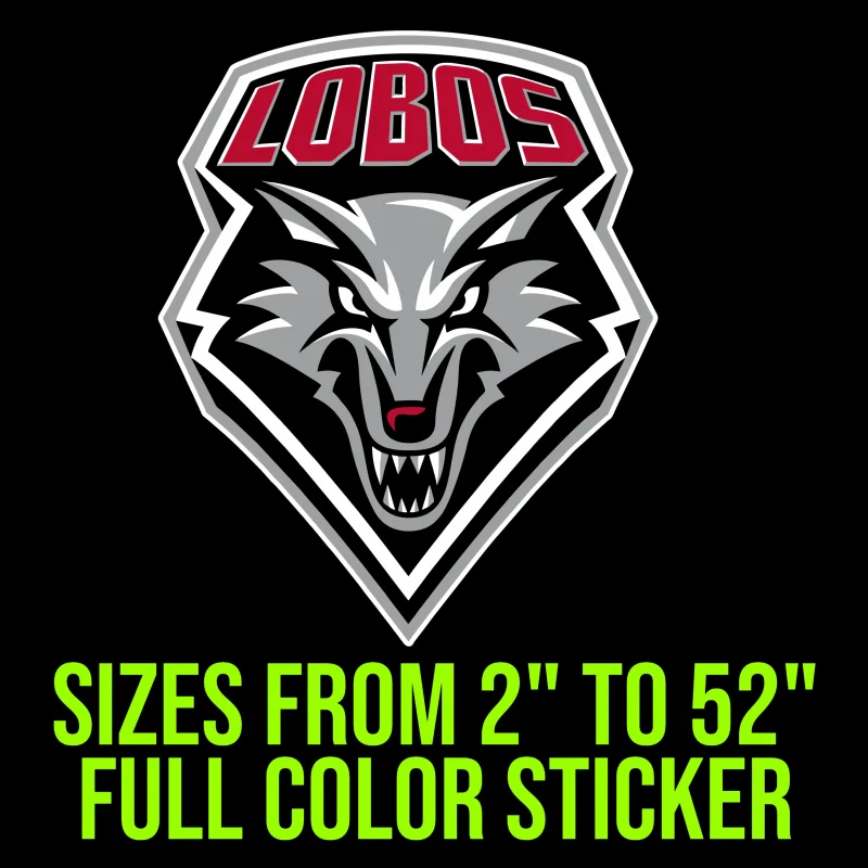 New Mexico Lobos Full Color Vinyl Decal - Custom Size