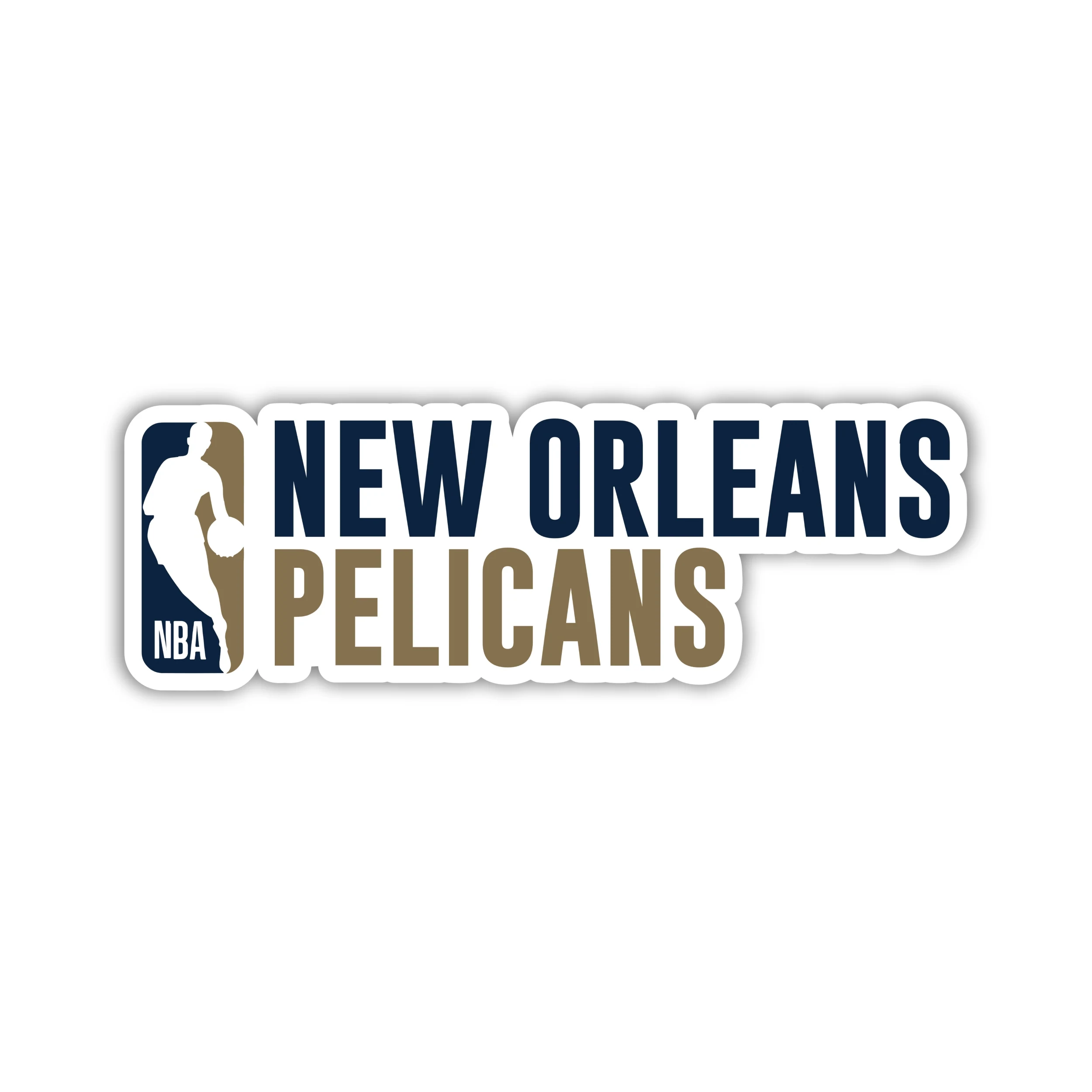 New Orleans Pelicans - NBA Logo With Name - Temporary Tattoo