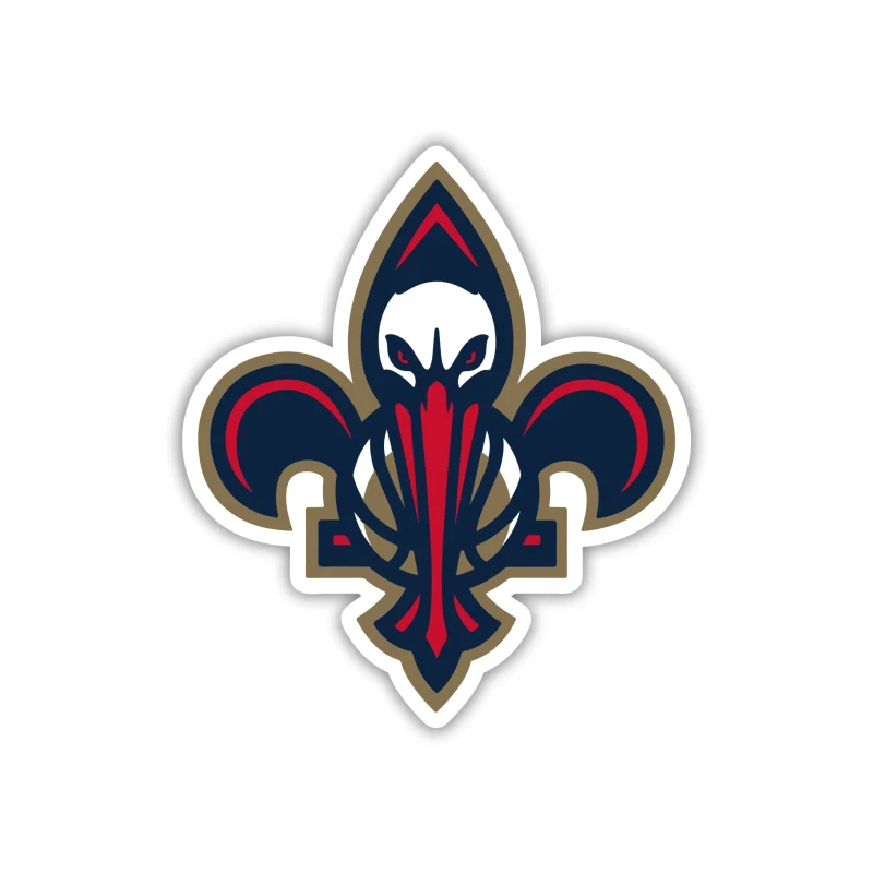 New Orleans Pelicans - Pelican Head With Basketball - Iron On DTF Transfer - Custom Size