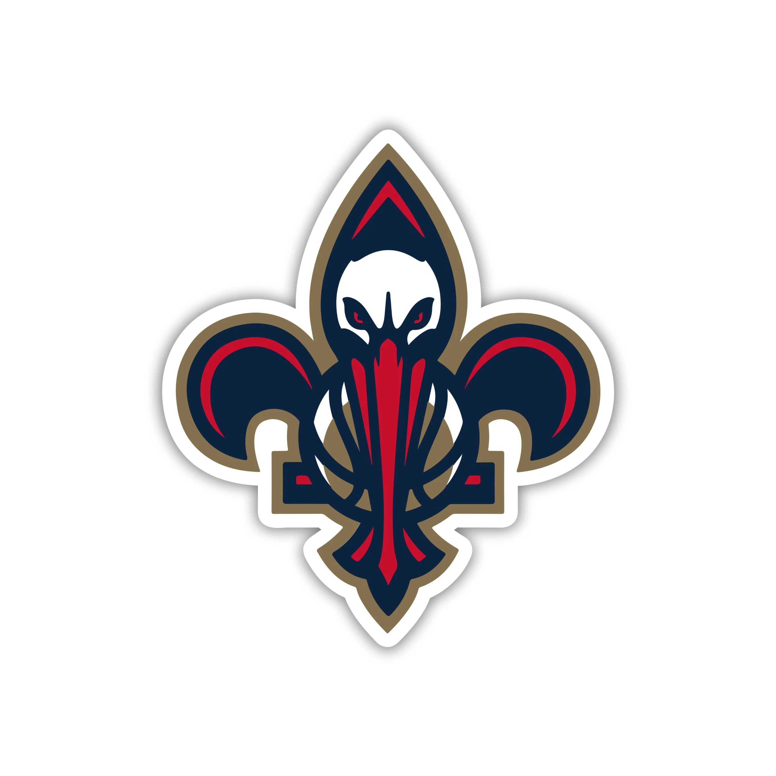 New Orleans Pelicans - Pelican Head With Basketball - Iron On DTF Transfer - Custom Size