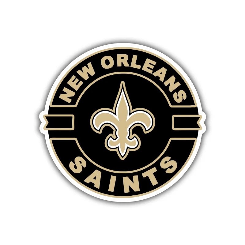 New Orleans Saints - Black Circle - Iron On DTF Transfer - Custom Size