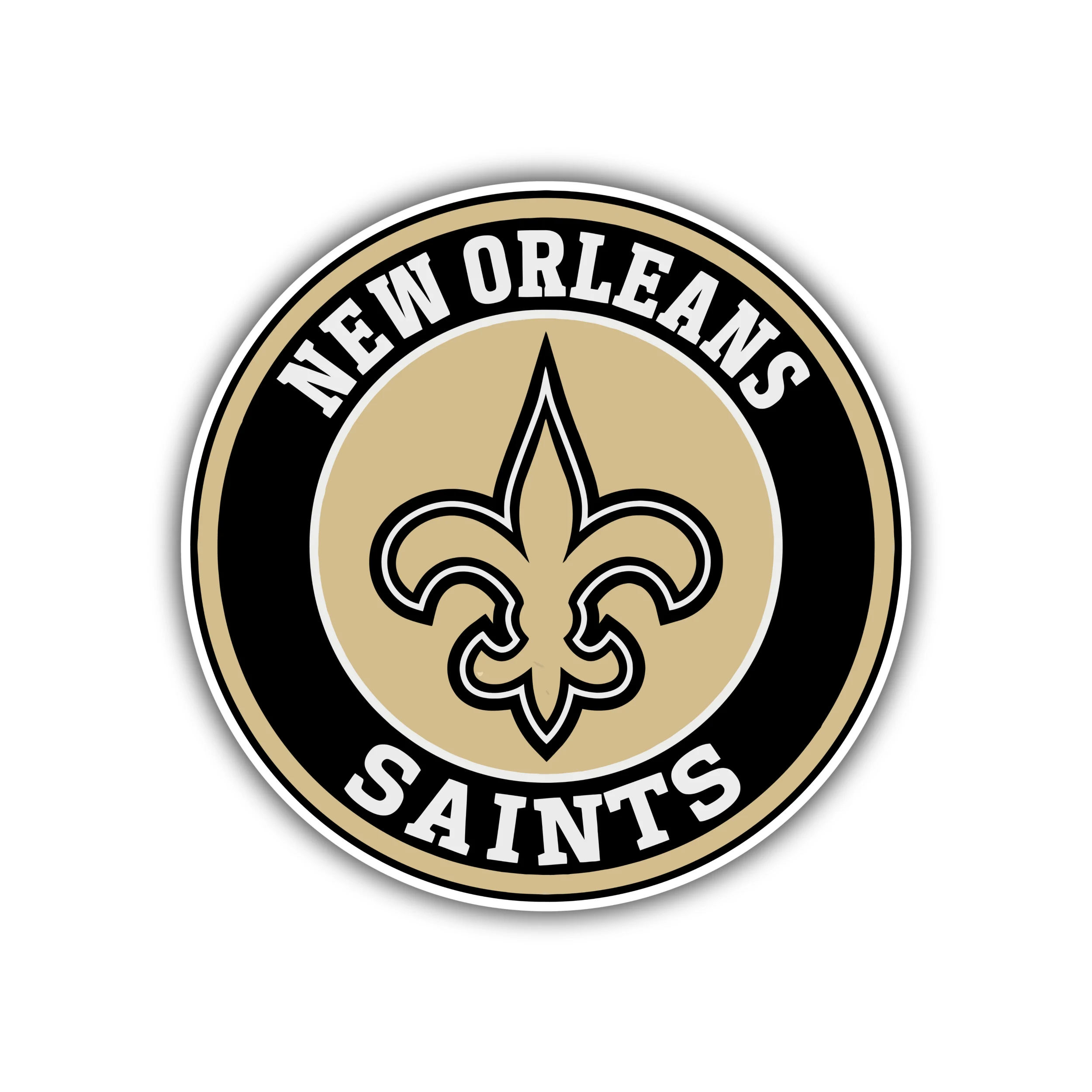 New Orleans Saints Circle Full Color Vinyl Sticker - Custom Size