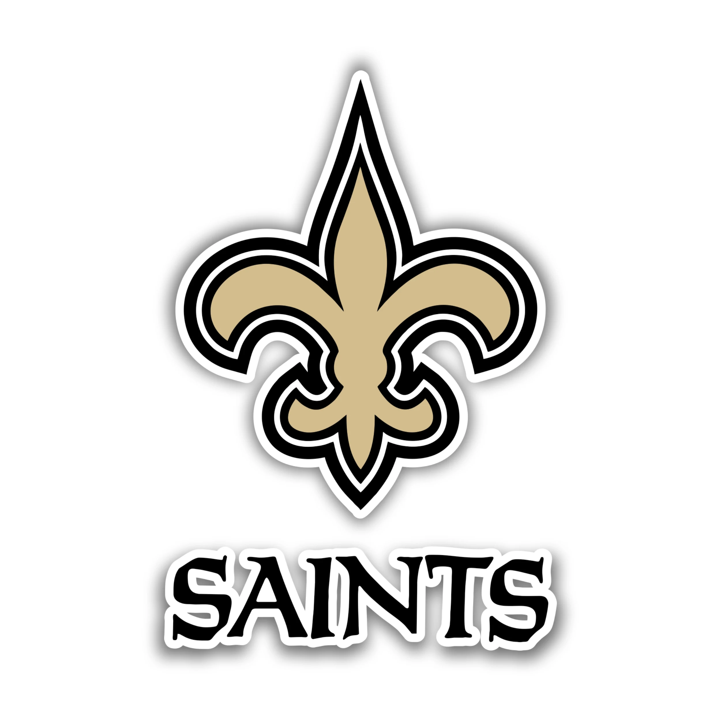 New Orleans Saints - Logo with Lettering Below - Iron On DTF Transfer - Custom Size