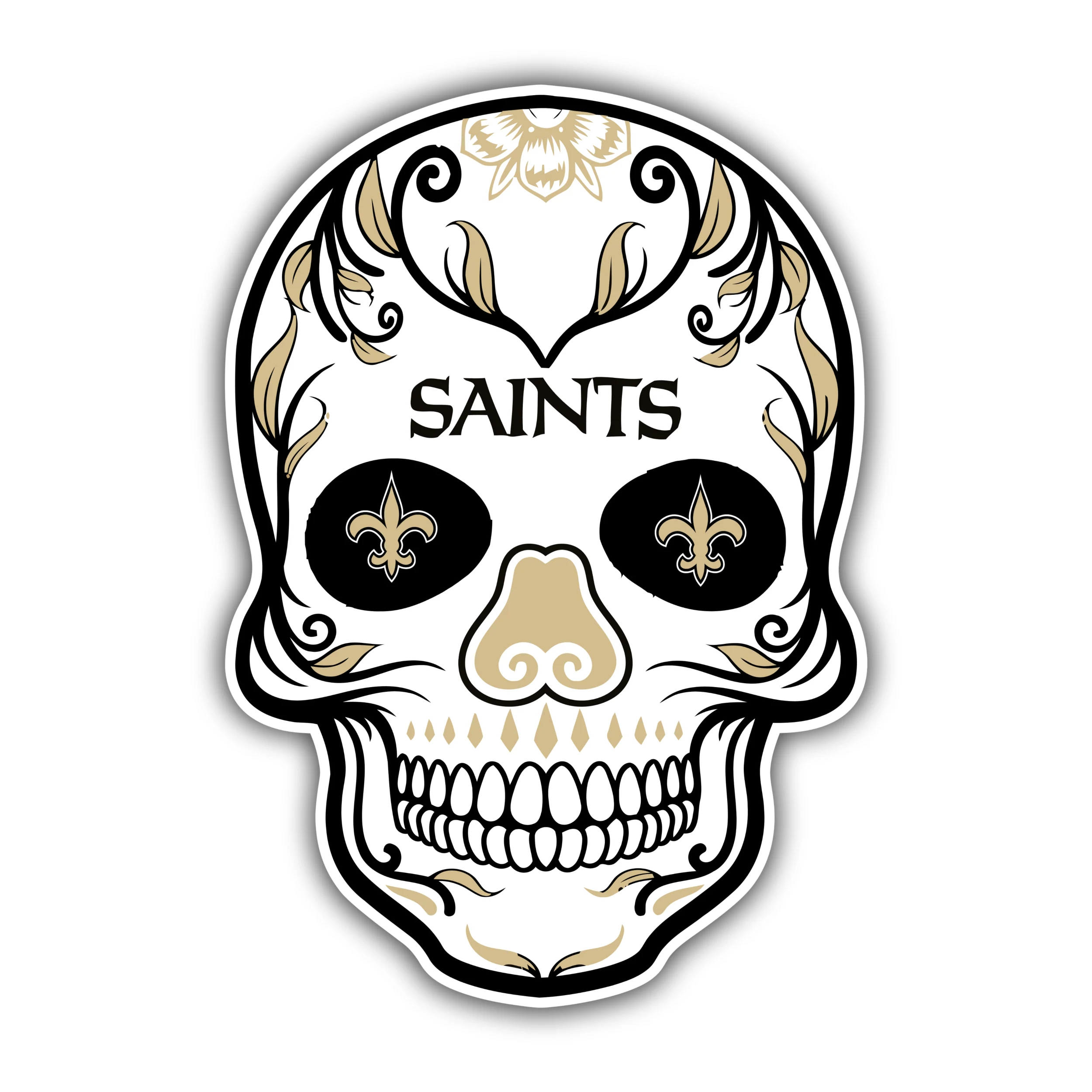 New Orleans Saints - Sugar Skull - Temporary Tattoo