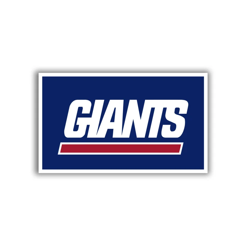 New York Giants - Rectangle Giants With Red Line - Full Color Vinyl Sticker - Custom Size