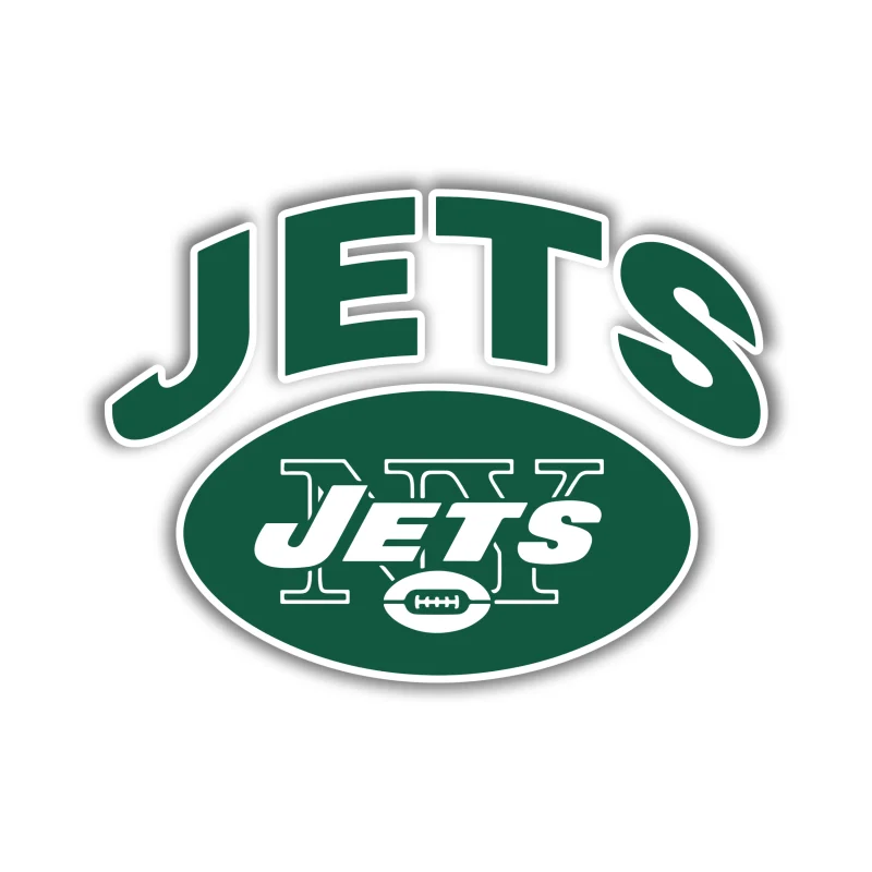 New York Jets - Football With Jets - Full Color Vinyl Sticker - Custom Size