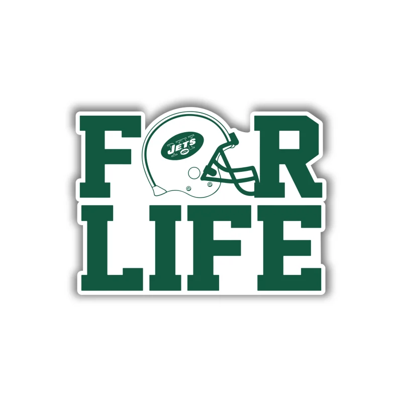 New York Jets - For Life Helmet - Iron On DTF Transfer - Custom Size