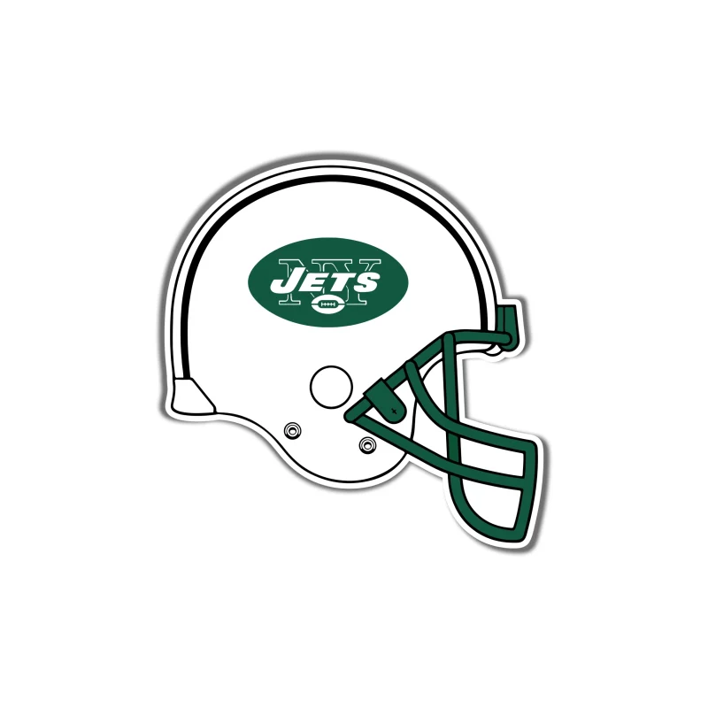 New York Jets - Helmet - Full Color Vinyl Sticker - Custom Size