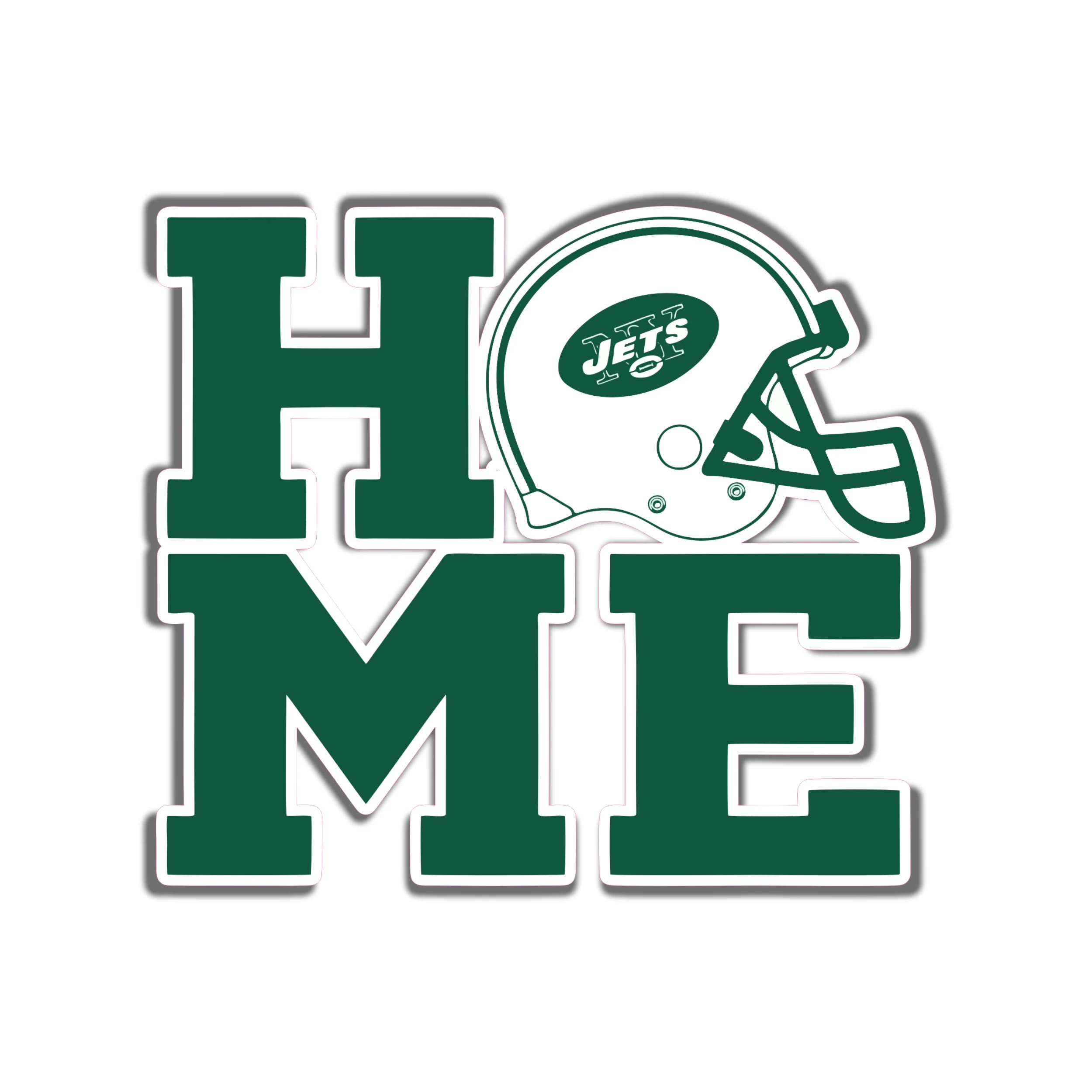New York Jets - Home - Full Color Vinyl Sticker - Custom Size