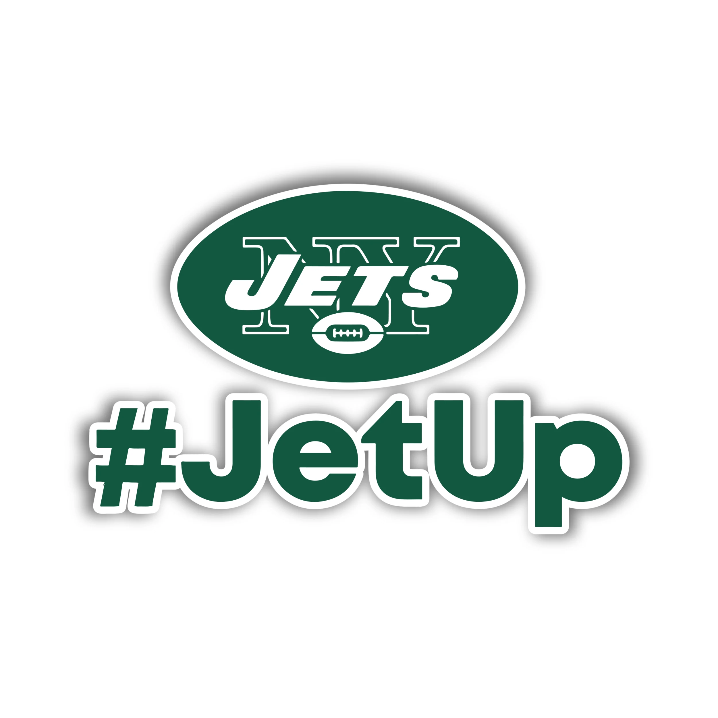 New York Jets - #JetUp- Full Color Vinyl Sticker - Custom Size