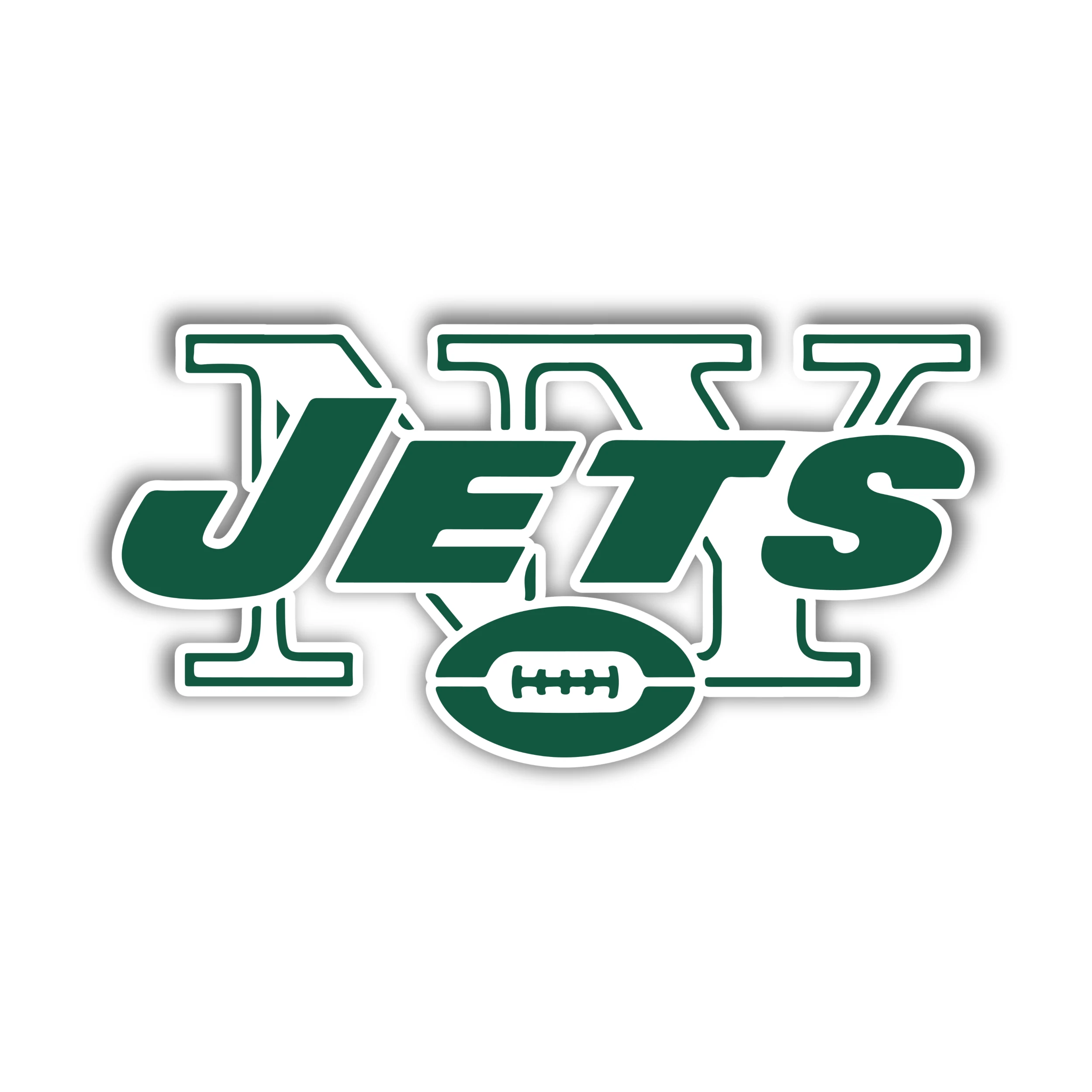 New York Jets - Name - Full Color Vinyl Sticker - Custom Size
