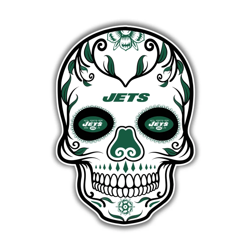 New York Jets - Sugar Skull - Iron On DTF Transfer - Custom Size