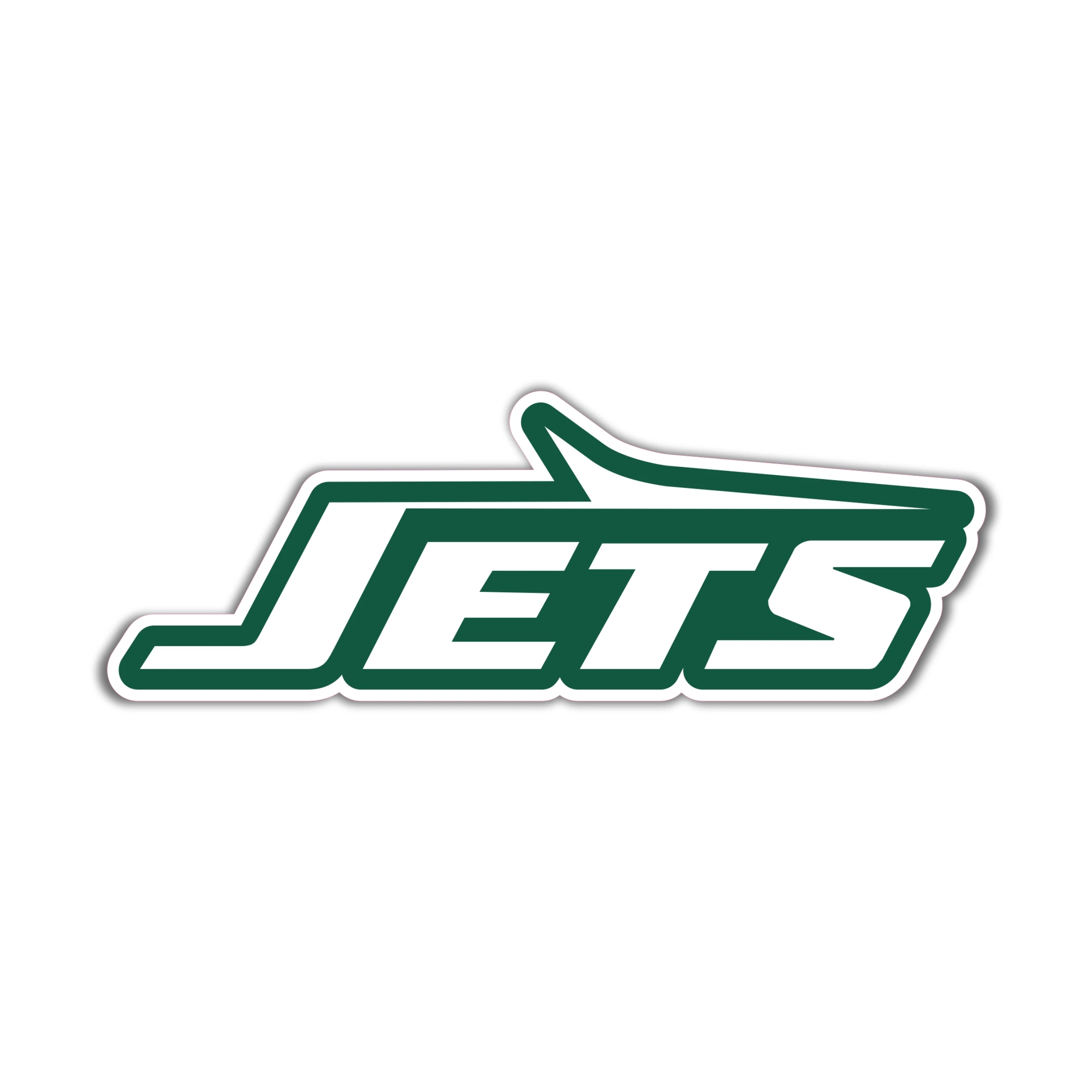 New York Jets - White Jets Green Outline - Iron On DTF Transfer - Custom Size