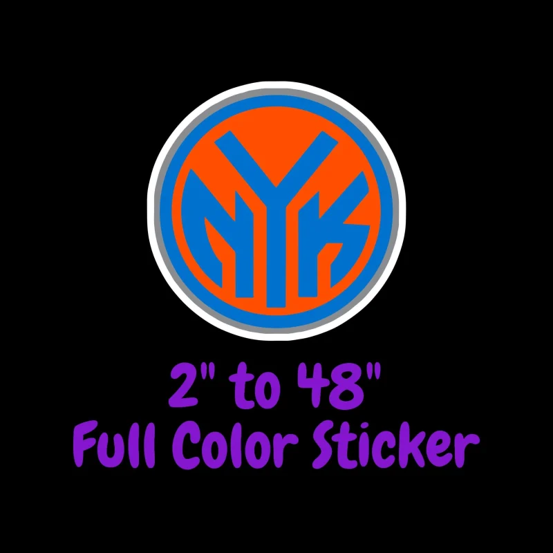 New York Knicks Full Color Vinyl Sticker - Custom Size