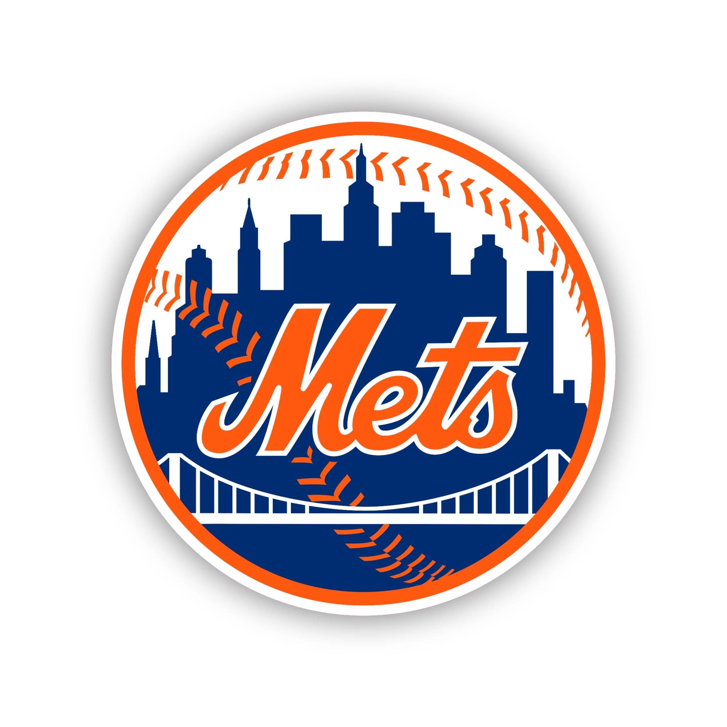 New York Mets - Blue Circle with Bridge - Iron On DTF Transfer - Custom Size