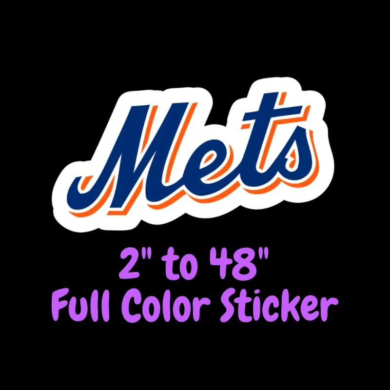 New York Mets - Blue Mets - Full Color Vinyl Sticker - Custom Size