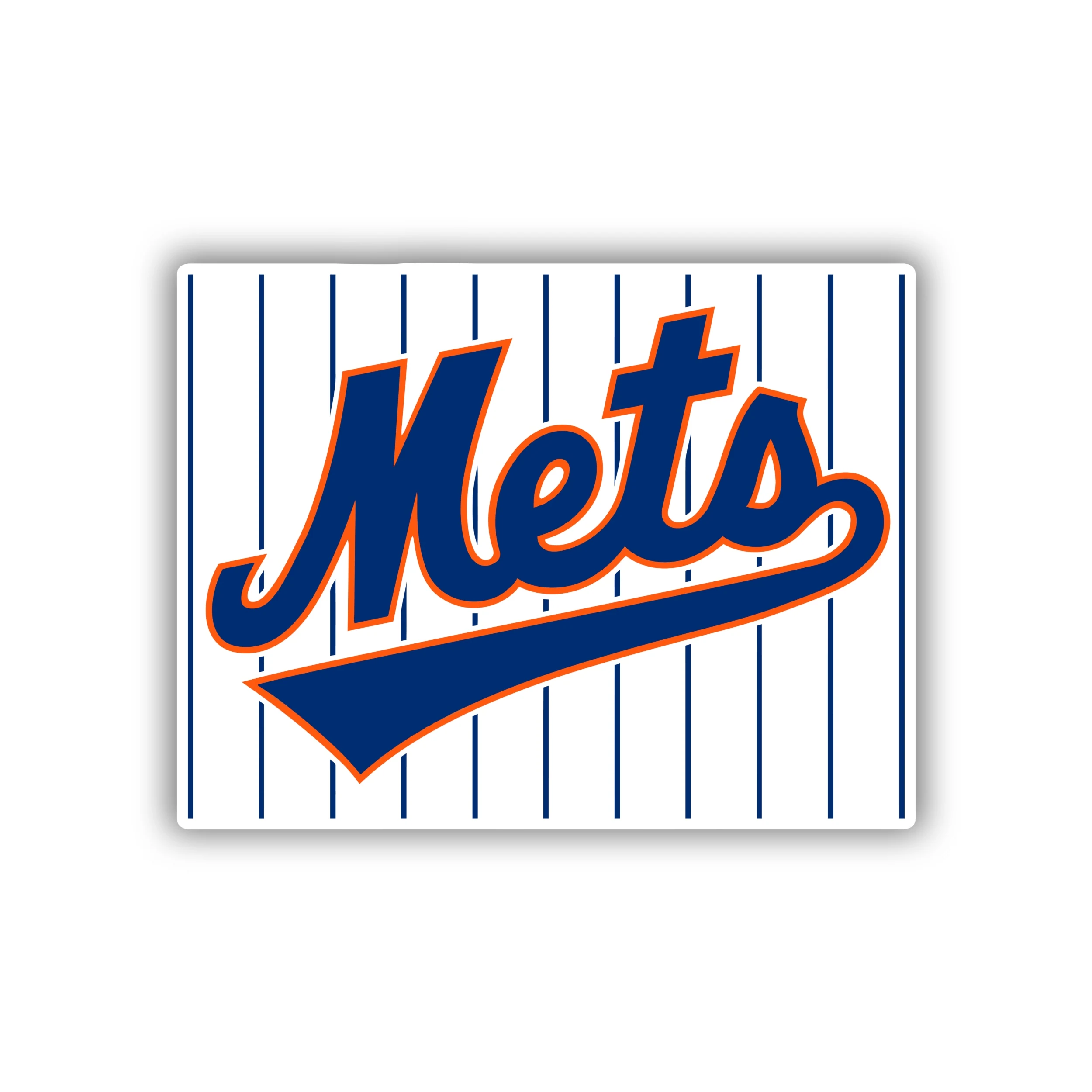 New York Mets - Square with Stripes - Iron On DTF Transfer - Custom Size