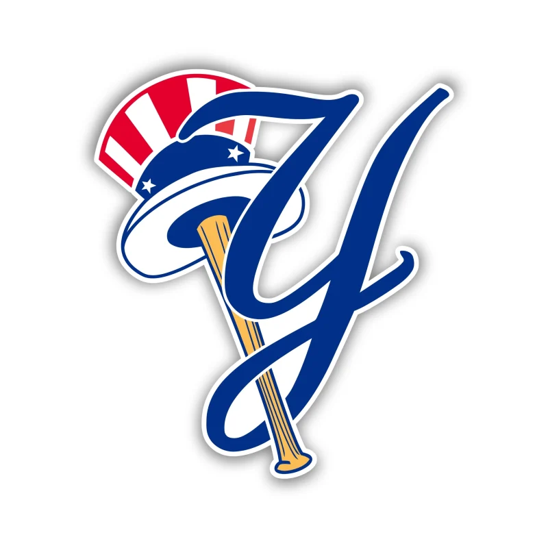 New York Yankees - Y with Baseball Bat - Iron On DTF Transfer - Custom Size