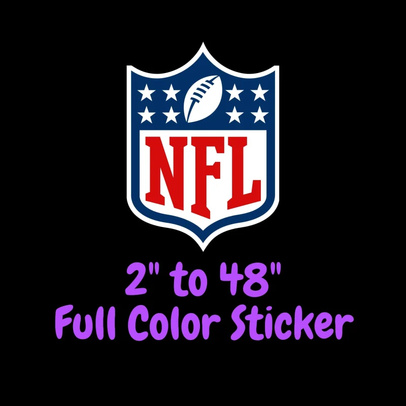 NFL Shield Logo Full Color Vinyl Sticker - Custom Size