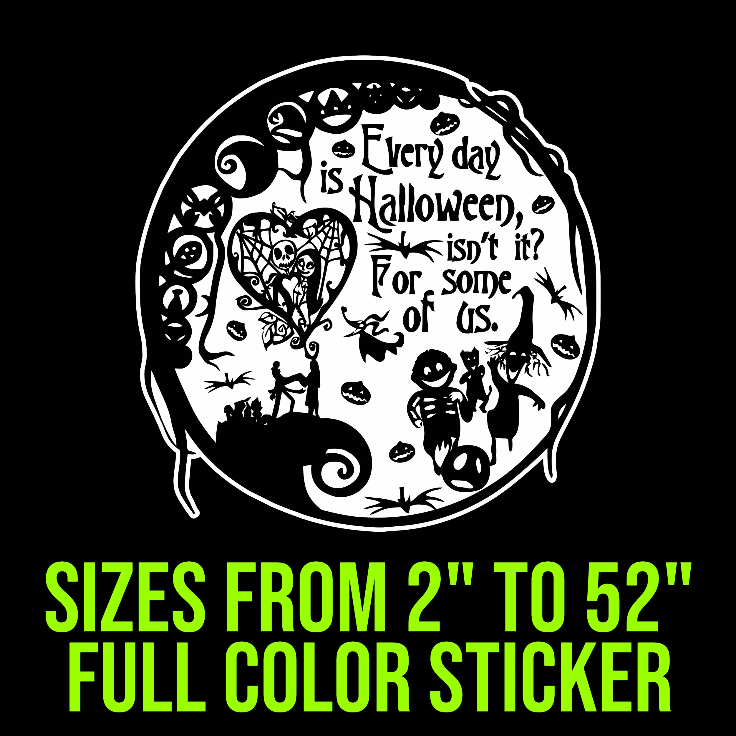 Nightmare Before Christmas Full Color Vinyl Sticker - Custom Size