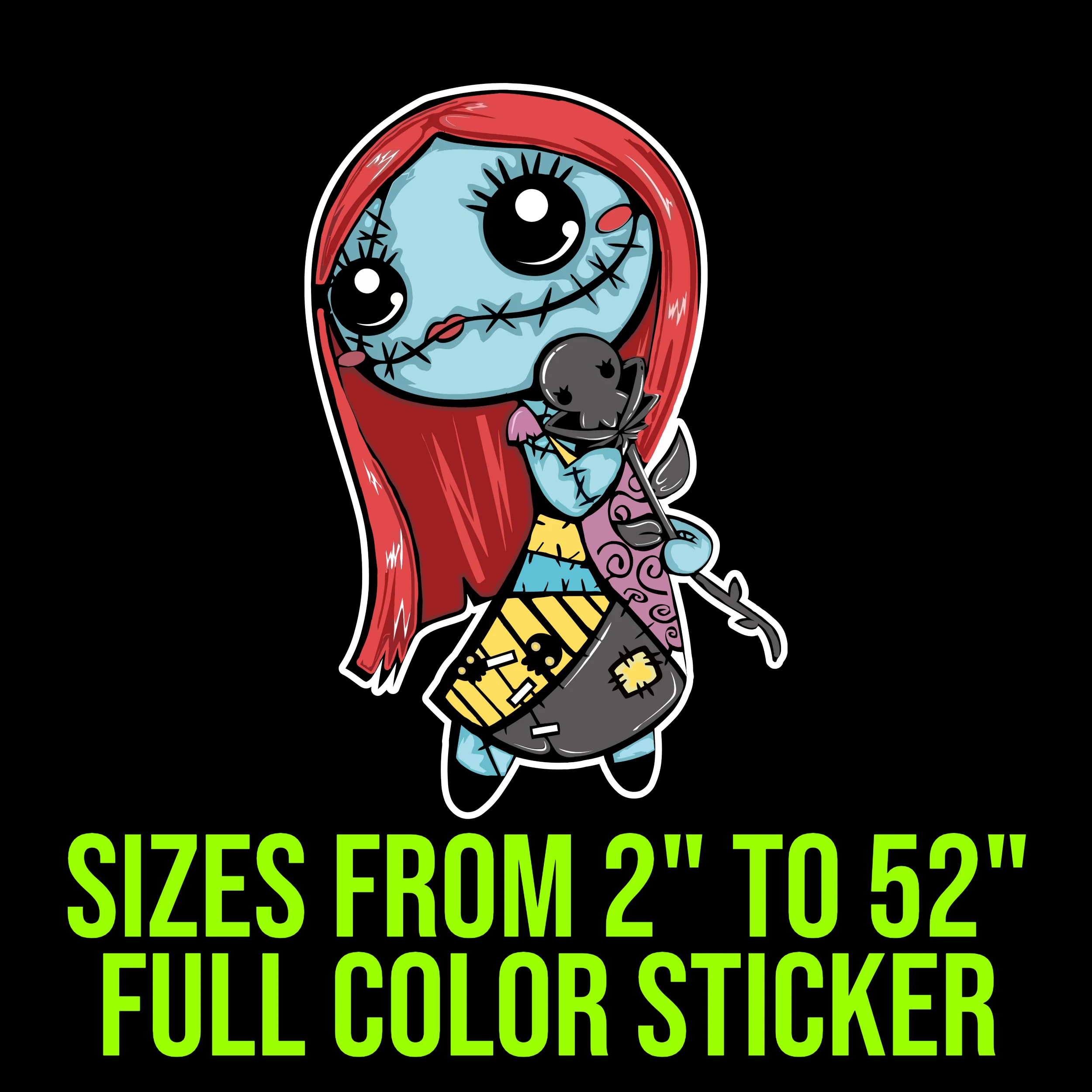Nightmare Before Christmas Full Color Vinyl Sticker - Custom Size