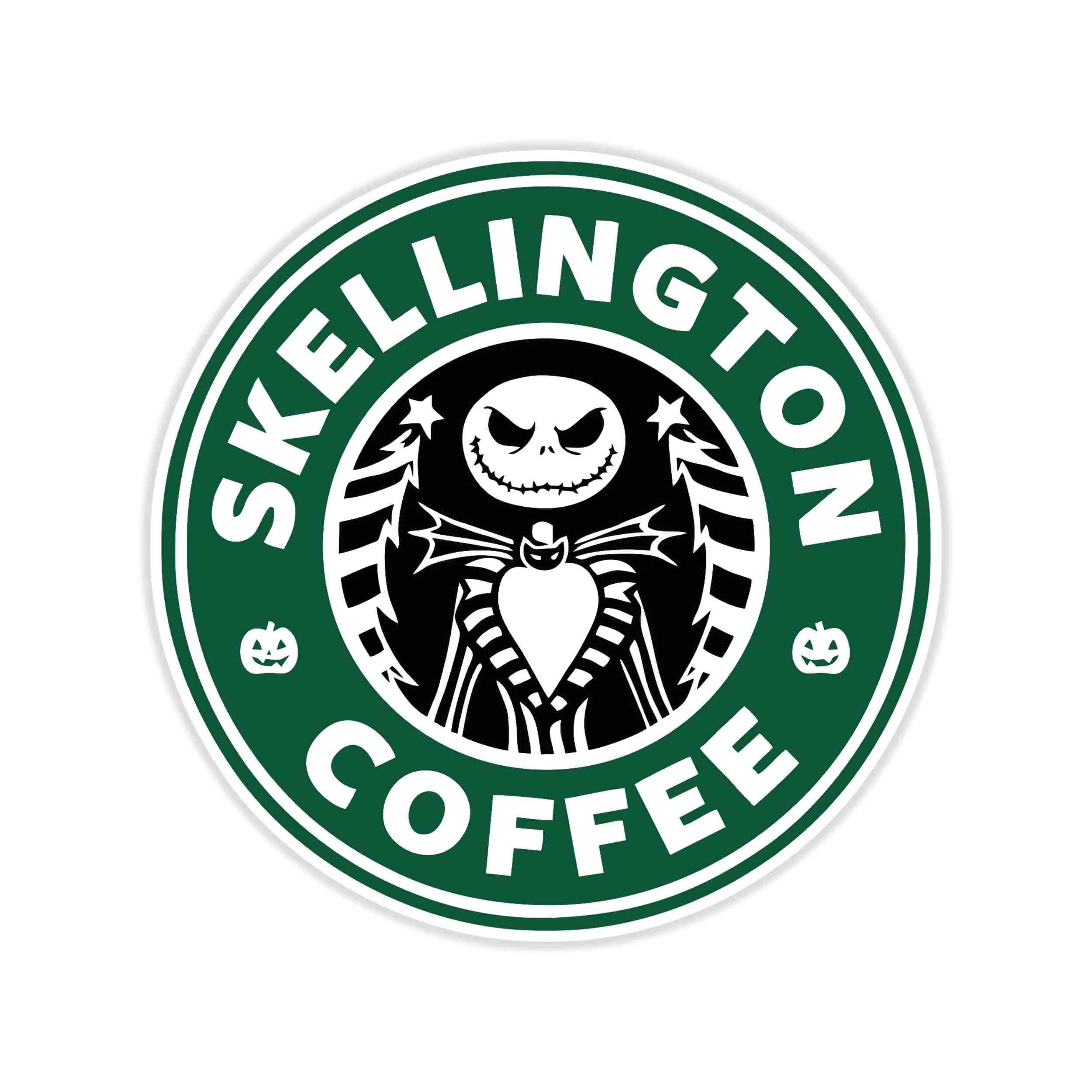 Nightmare Before Christmas Skellington Coffee Full Color Vinyl Sticker - Custom Size