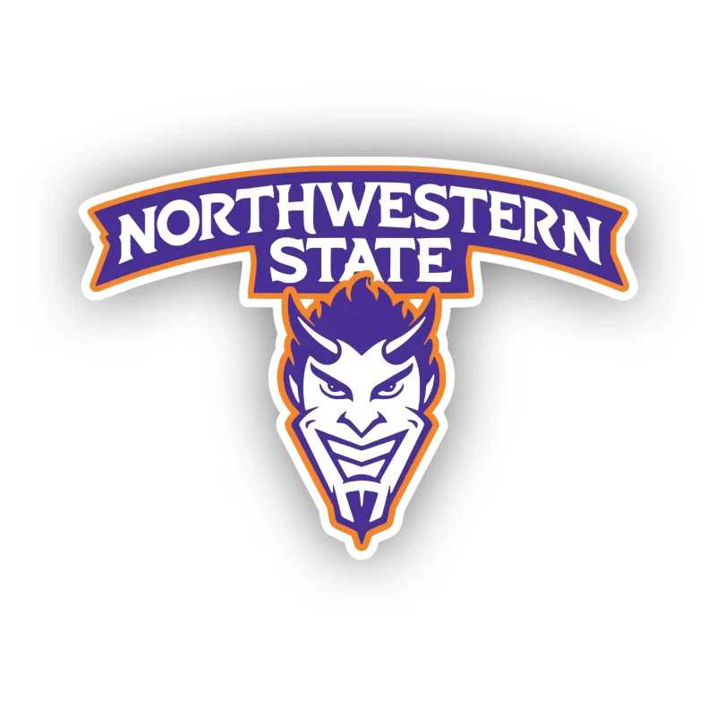 Northwestern State - Name with Head Below - Full Color Vinyl Decal - Custom Size