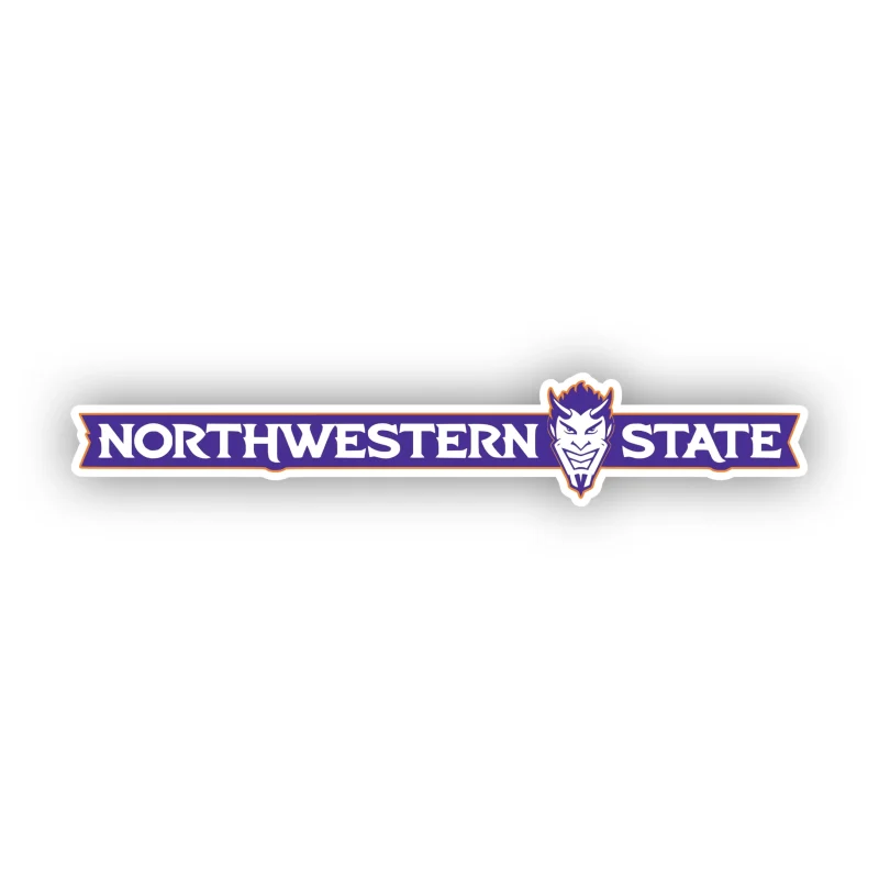 Northwestern State - Name With Head - Full Color Vinyl Decal - Custom Size