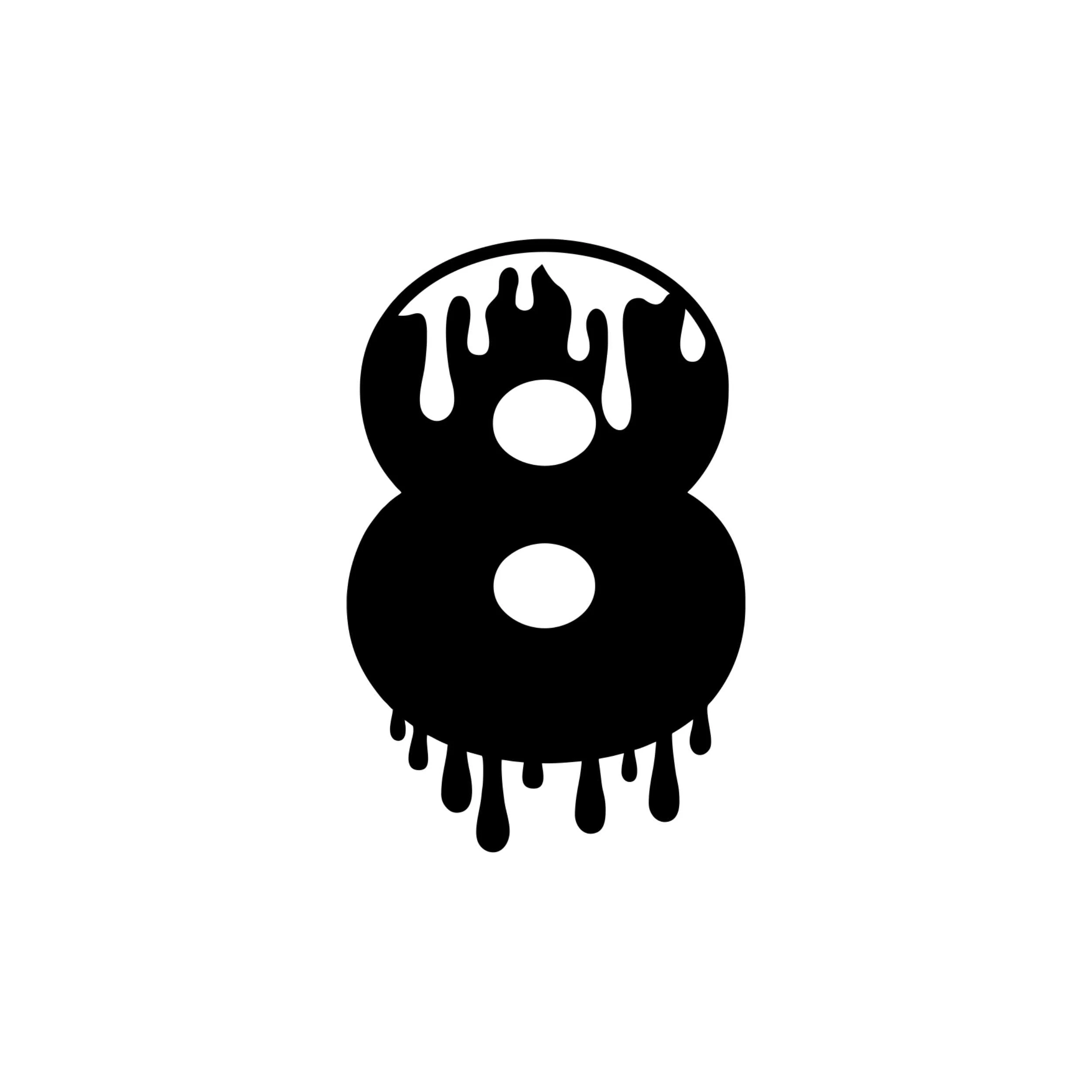 Number Eight - Vinyl Decal - Custom Size