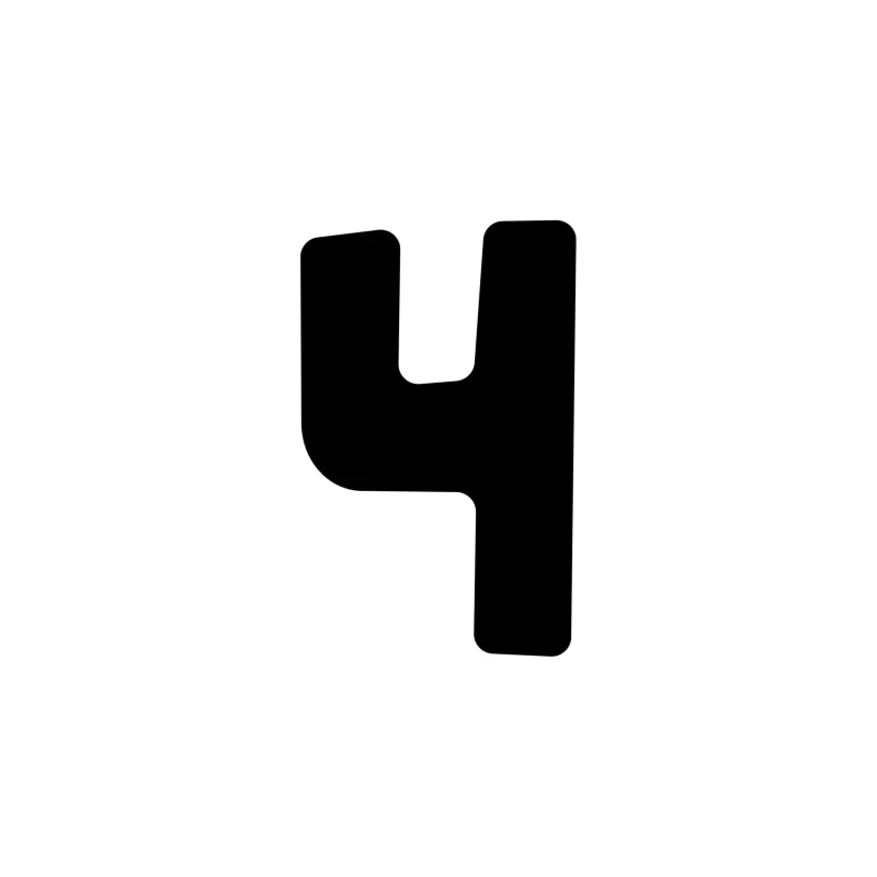 Number Four - Vinyl Decal - Custom Size