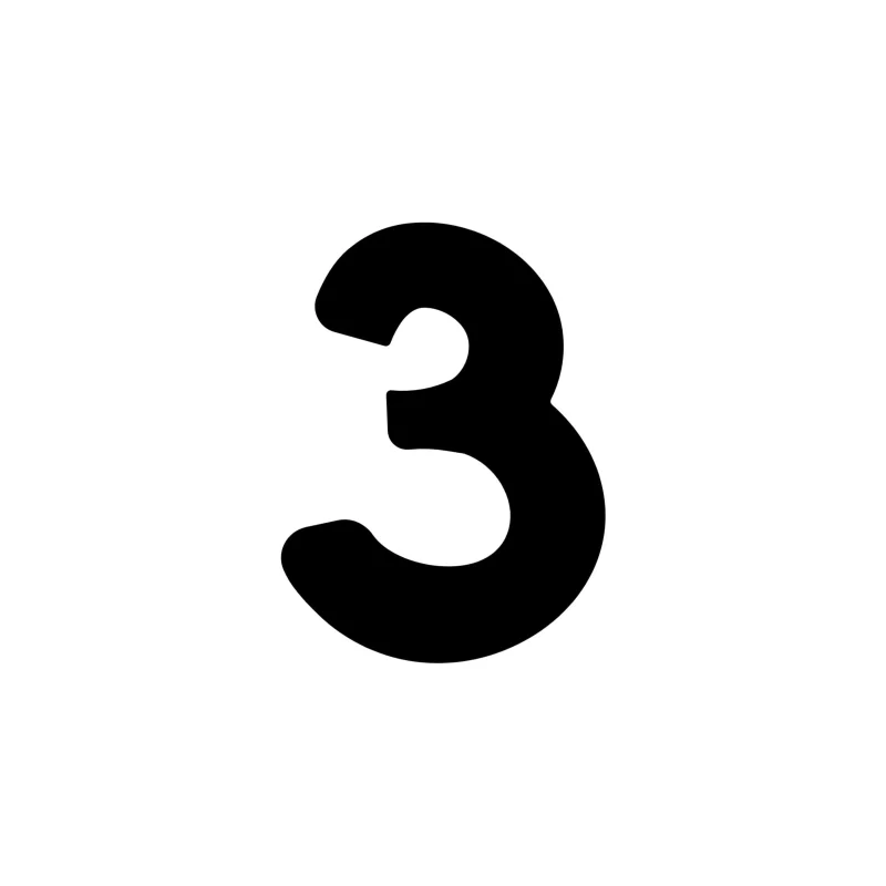 Number Three - Vinyl Decal - Custom Size
