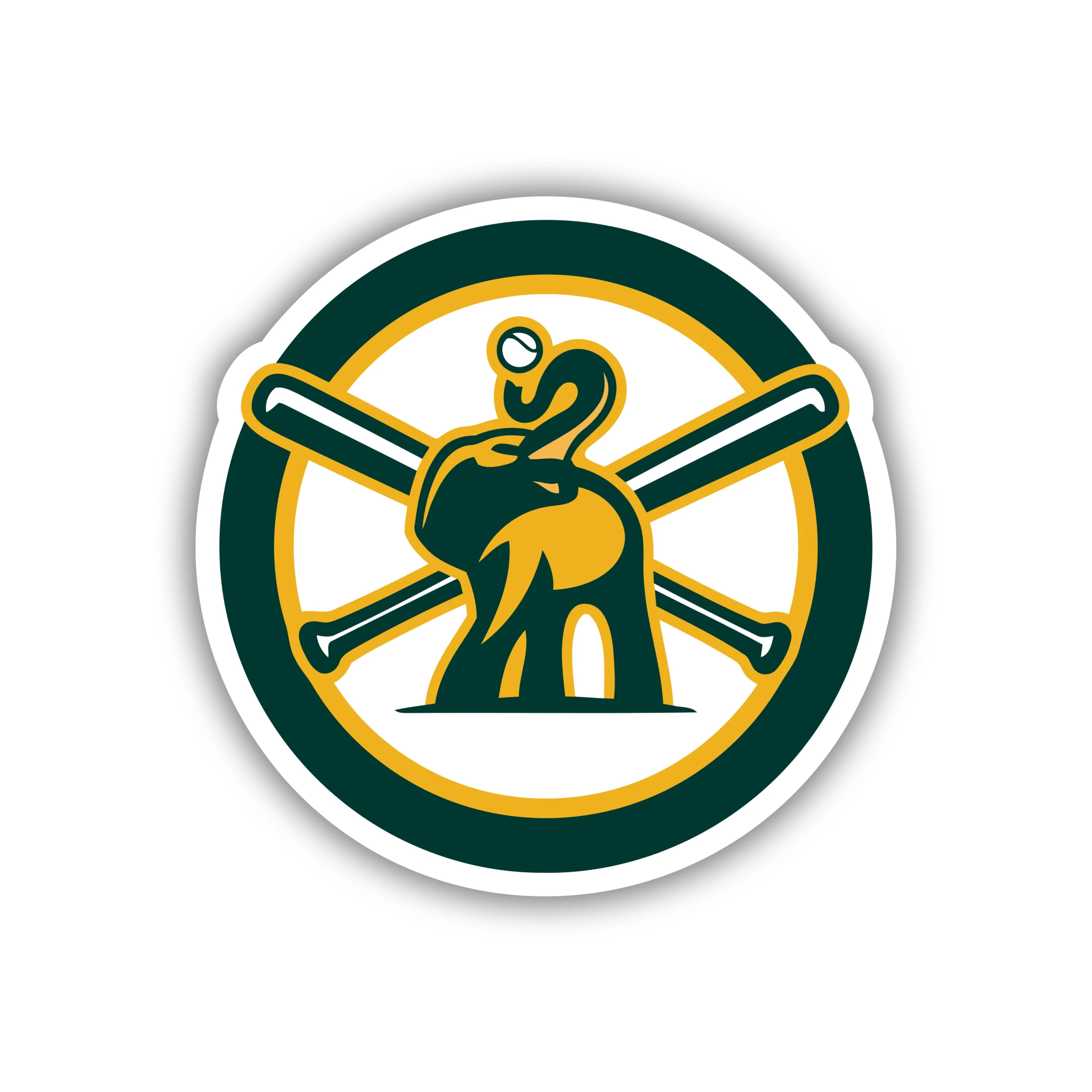 Oakland Athletics - Circle with Elephant - Iron On DTF Transfer - Custom Size