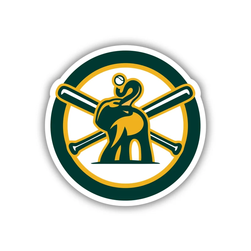 Oakland Athletics - Circle with Elephant - Temporary Tattoo